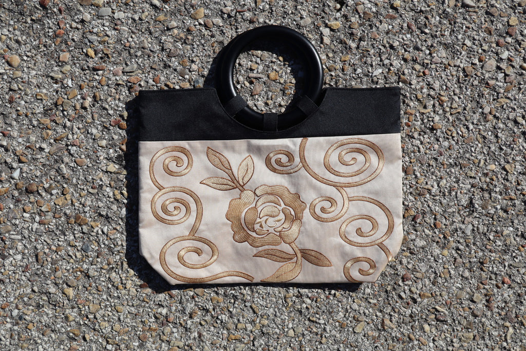 Bolso de mano beige