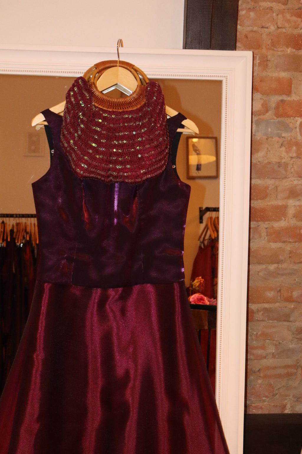 Bolso madera lentejuelas