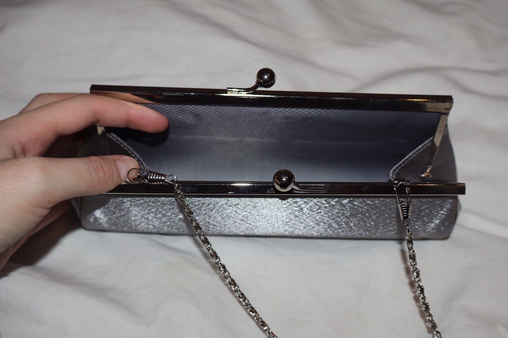 Clutch cartera plata