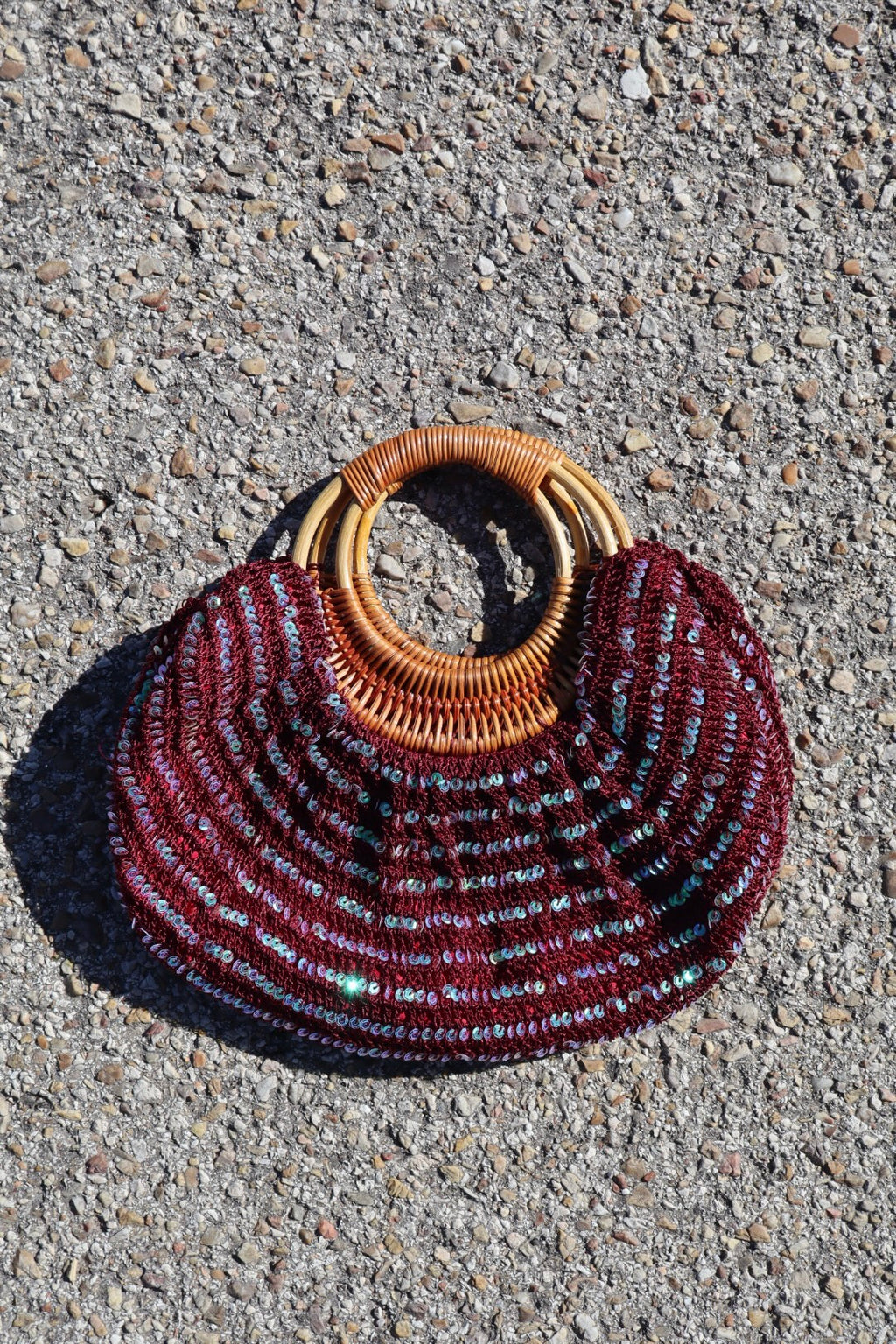 Bolso madera lentejuelas