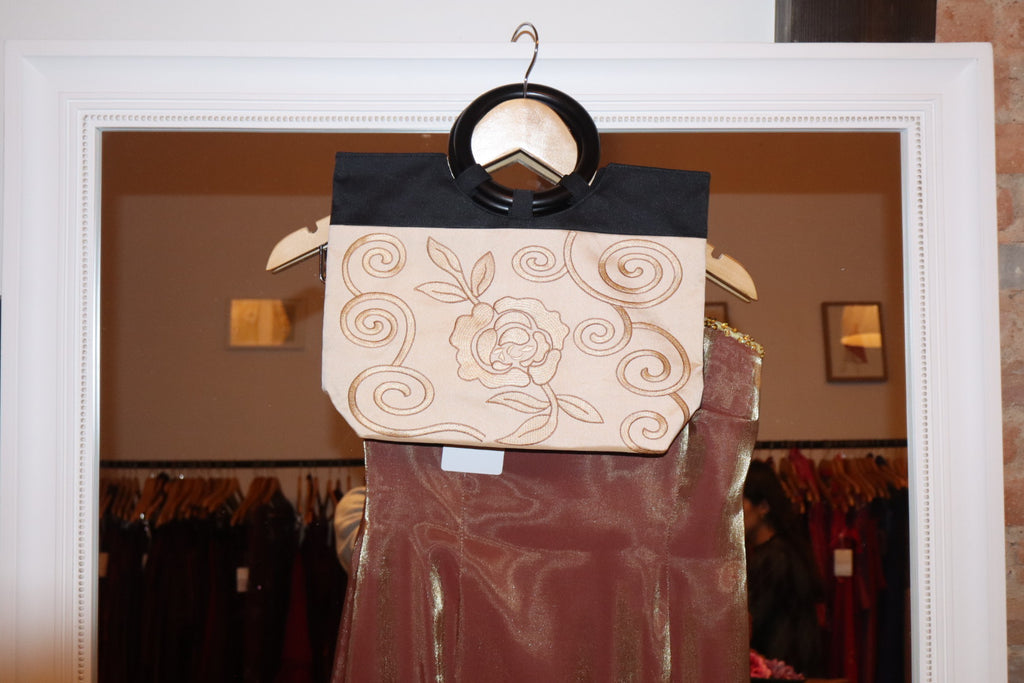 Bolso de mano beige