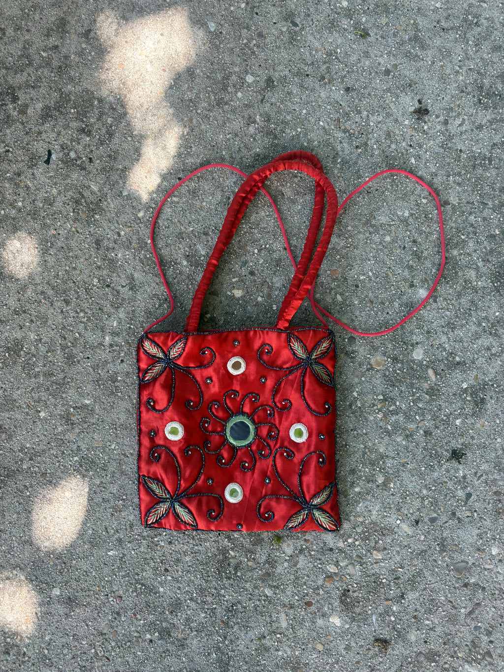 Bolso rojo espejos doble asa
