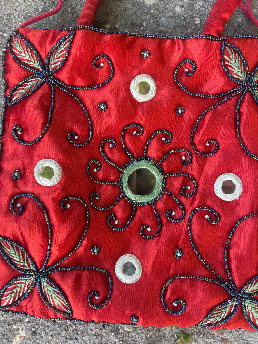 Bolso rojo espejos doble asa