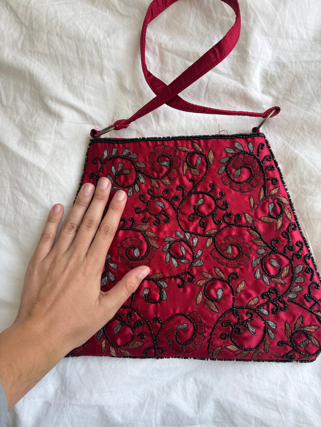 Bolso con cremallera de hombro detalles de prestaría en rama