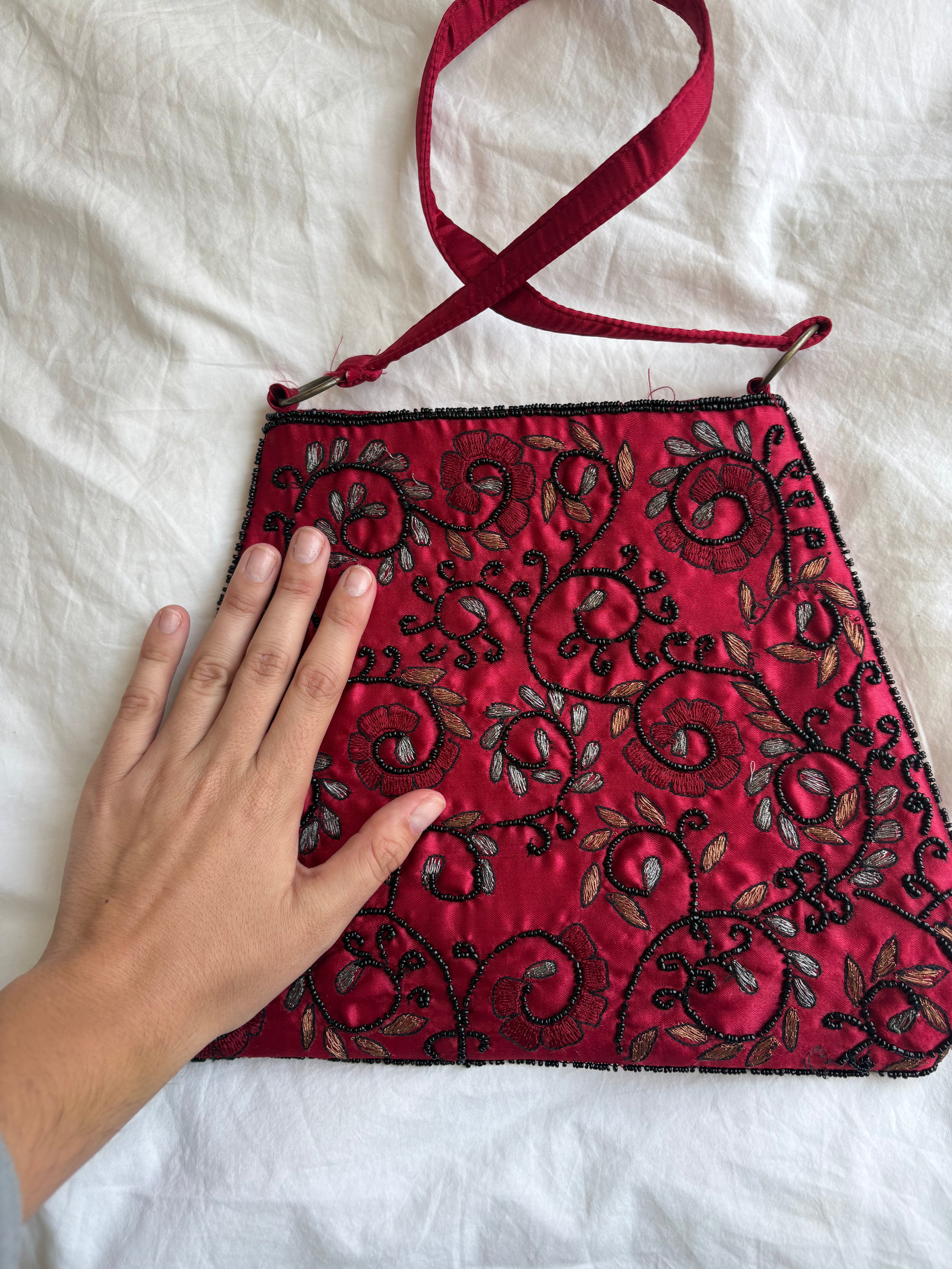 Bolso con cremallera de hombro detalles de prestaría en rama