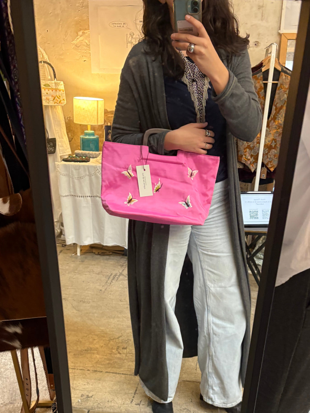 Bolso de mano rosa