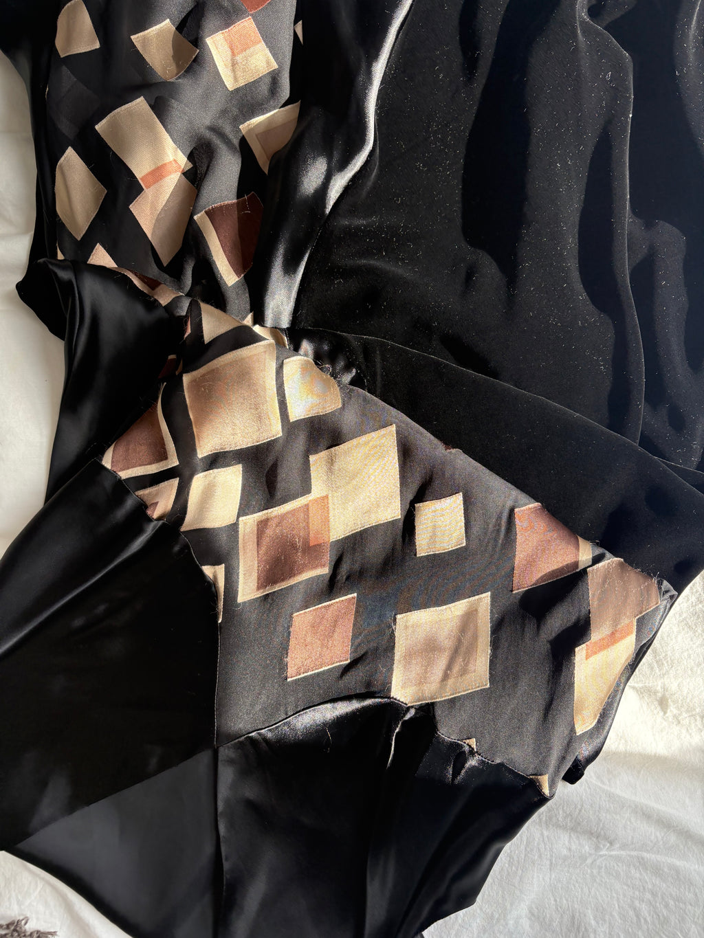 Vestido seda y terciopelo