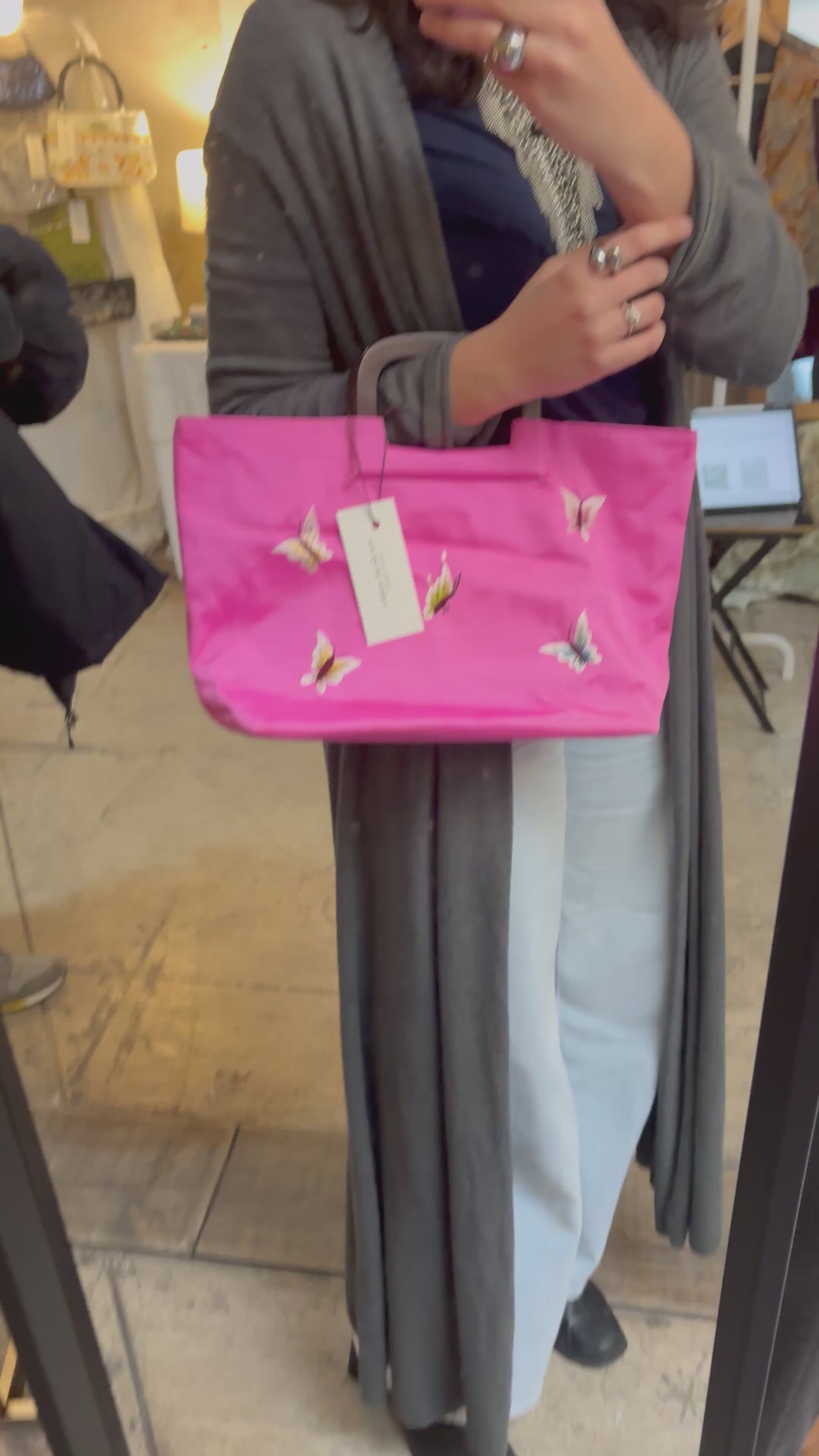 Bolso de mano rosa